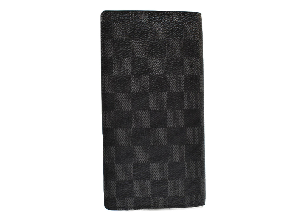 Louis Vuitton Brazza Portefeuille Damier Black Graphite Wallet Long Black